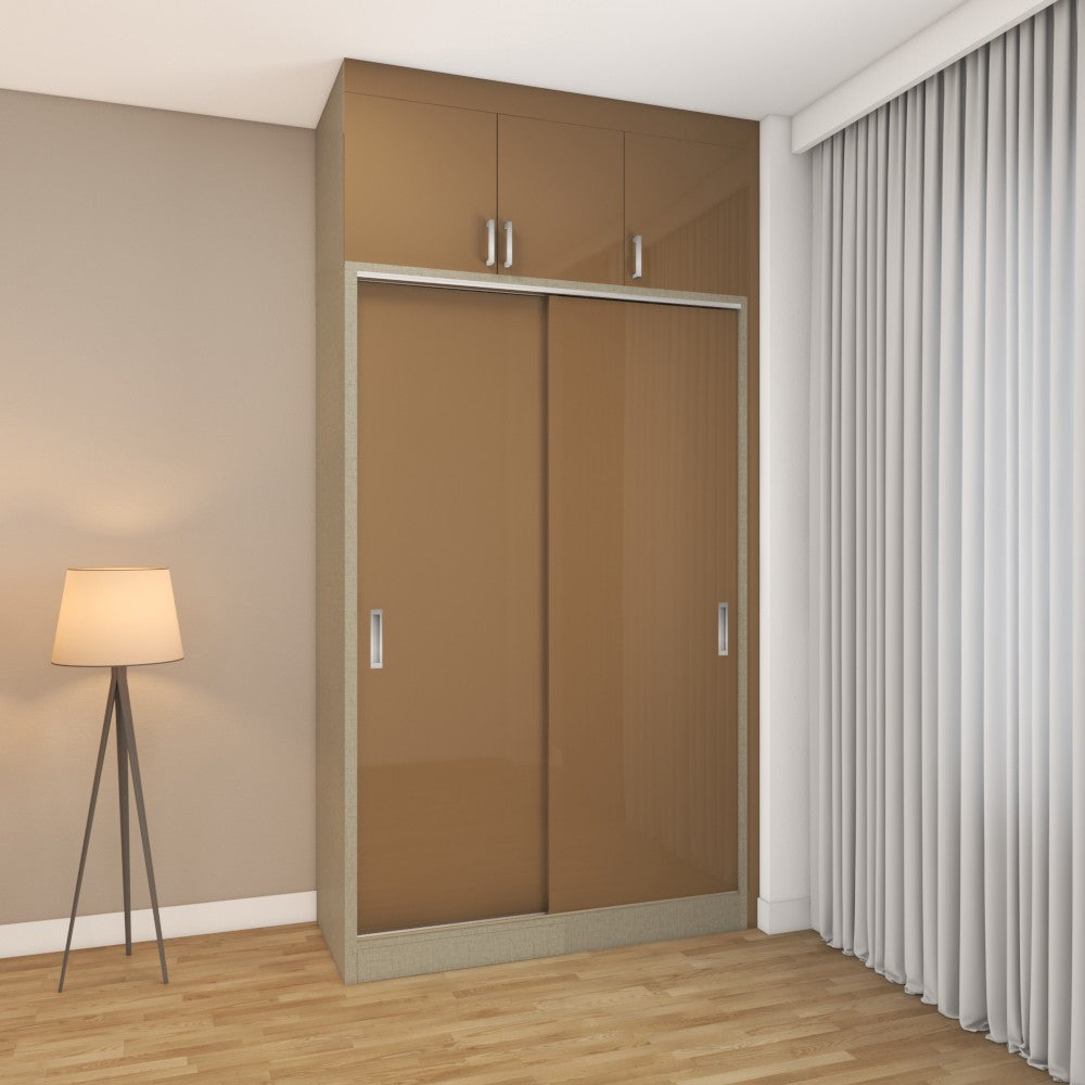 2 door sliding wardrobe in mocha brown HGL finish